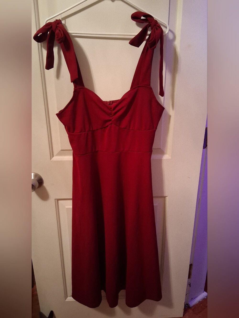 Tie-Shoulder Burgundy Dress - Women